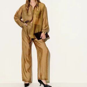 Reformation Alex Mid Rise Pant Brown - Size 4